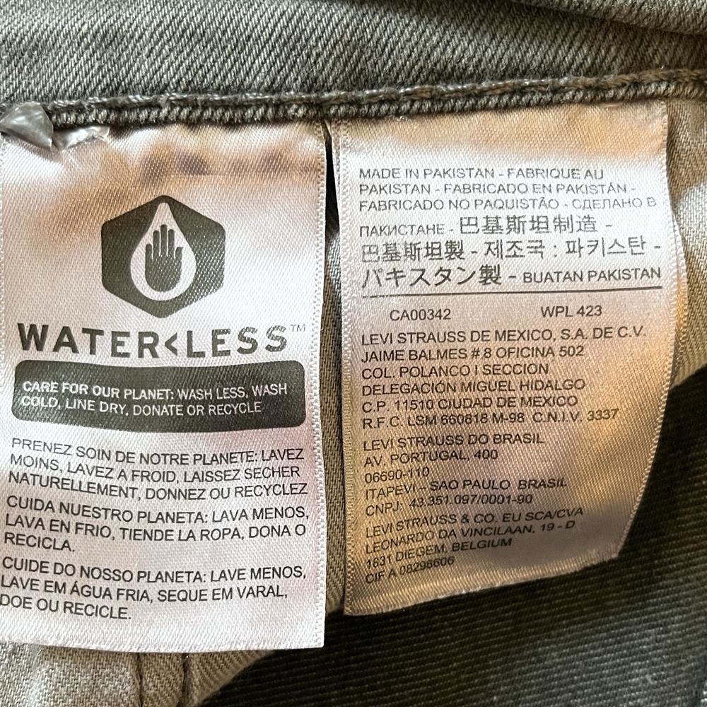 Levis 510 Skinny Jeans Mens 34x32 (Fits 32x31) Gray Stretch Denim Modern Edgy - Picture 5 of 7